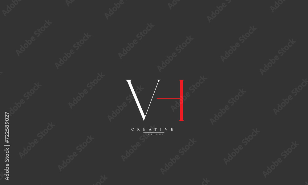 Alphabet letters Initials Monogram logo VH V H Alphabet letters Initials Monogram logo VH V H