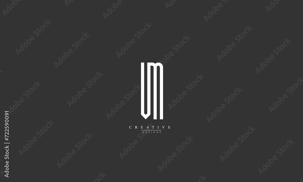 Alphabet letters Initials Monogram logo VM MV V M Alphabet letters Initials Monogram logo VM MV V M