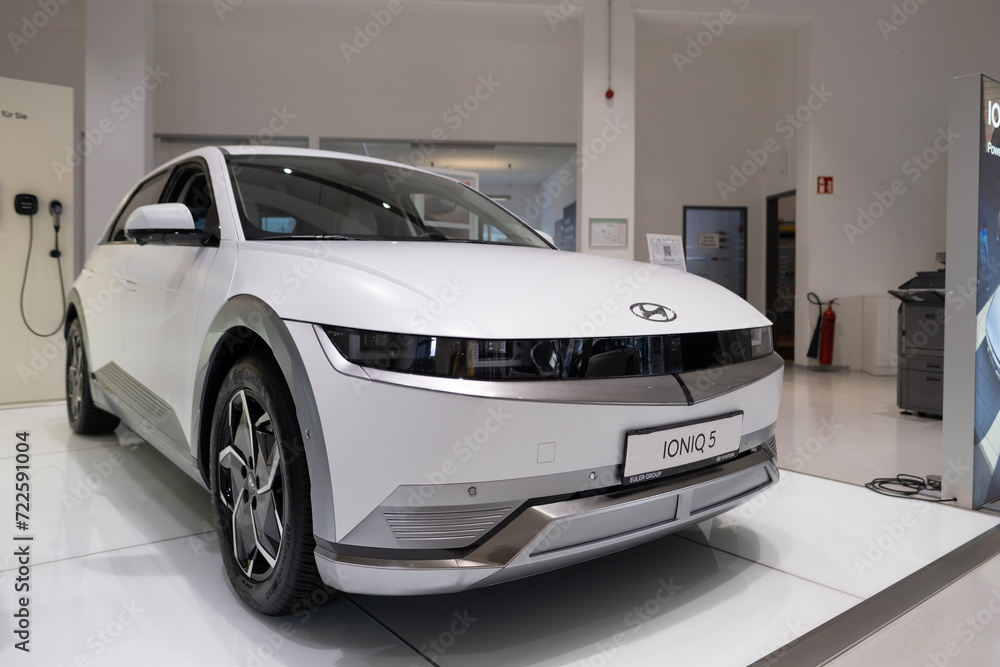 new white five-door electric crossover Hyundai IONIQ 5 of K2 class ...