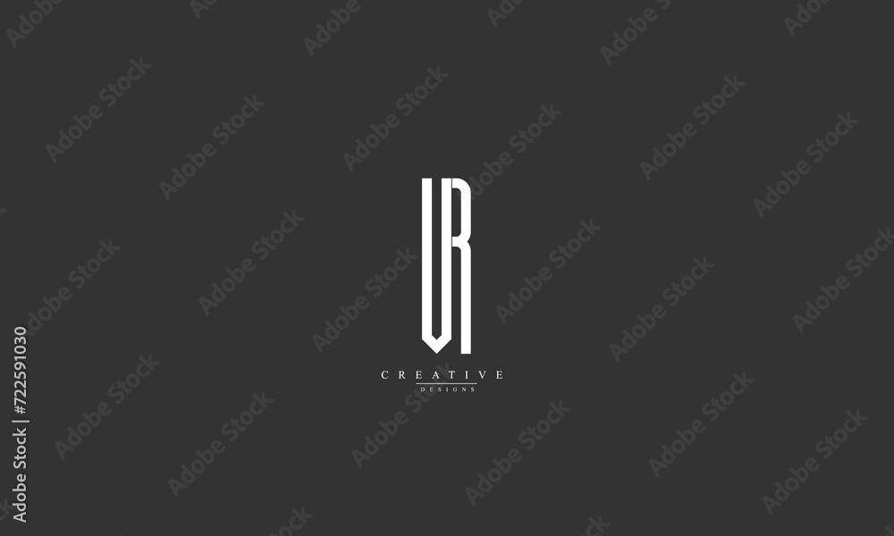 Alphabet letters Initials Monogram logo VR RV V R Alphabet letters Initials Monogram logo VR RV V R