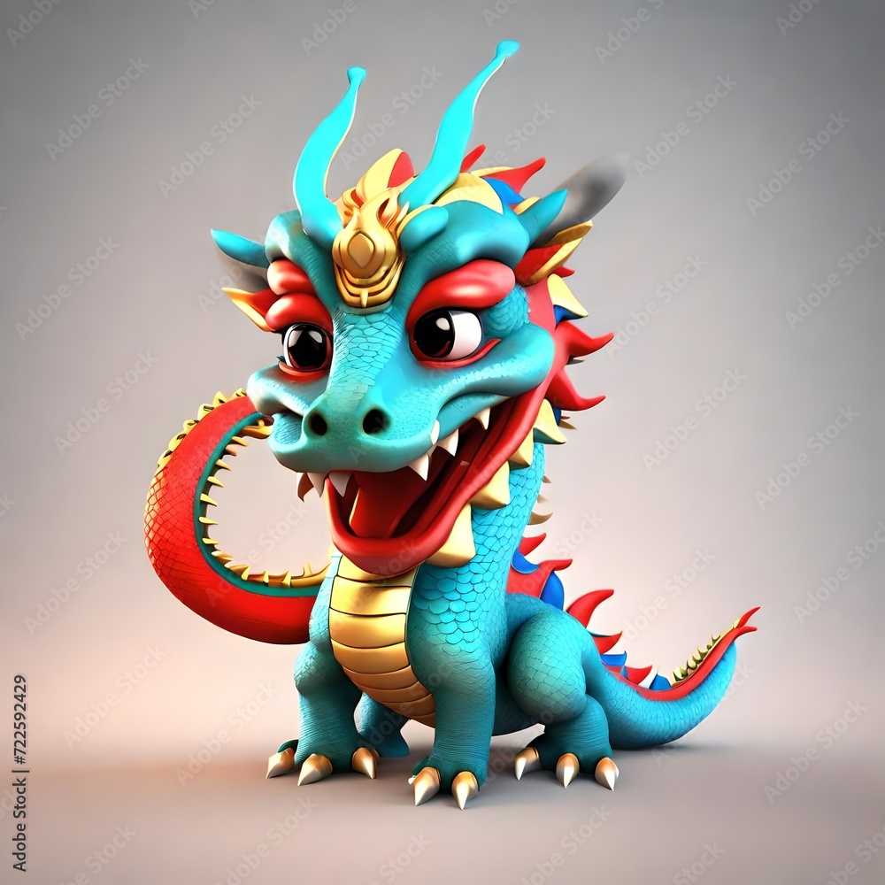 Fototapeta premium red dragon with a background