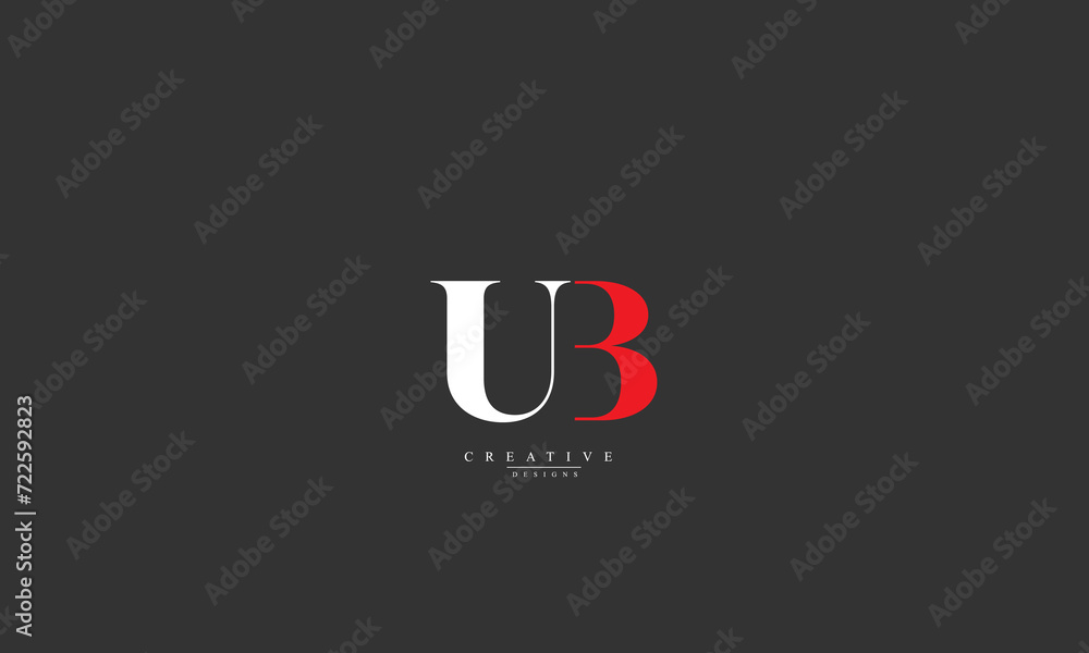 Alphabet letters Initials Monogram logo UB BU U B - obrazy, fototapety, plakaty 