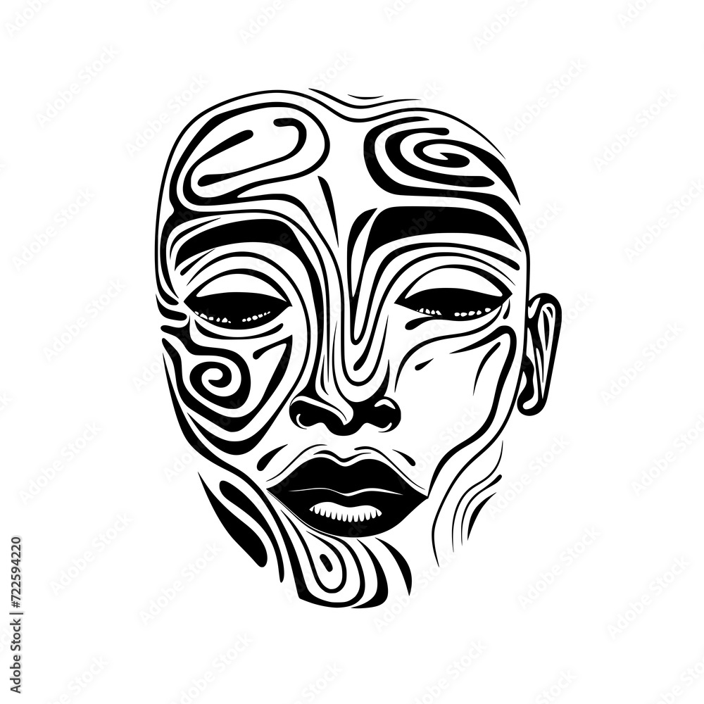 Seamless Continuous Line Artwork of Human Face Seamless Continuous Line Artwork of Human Face