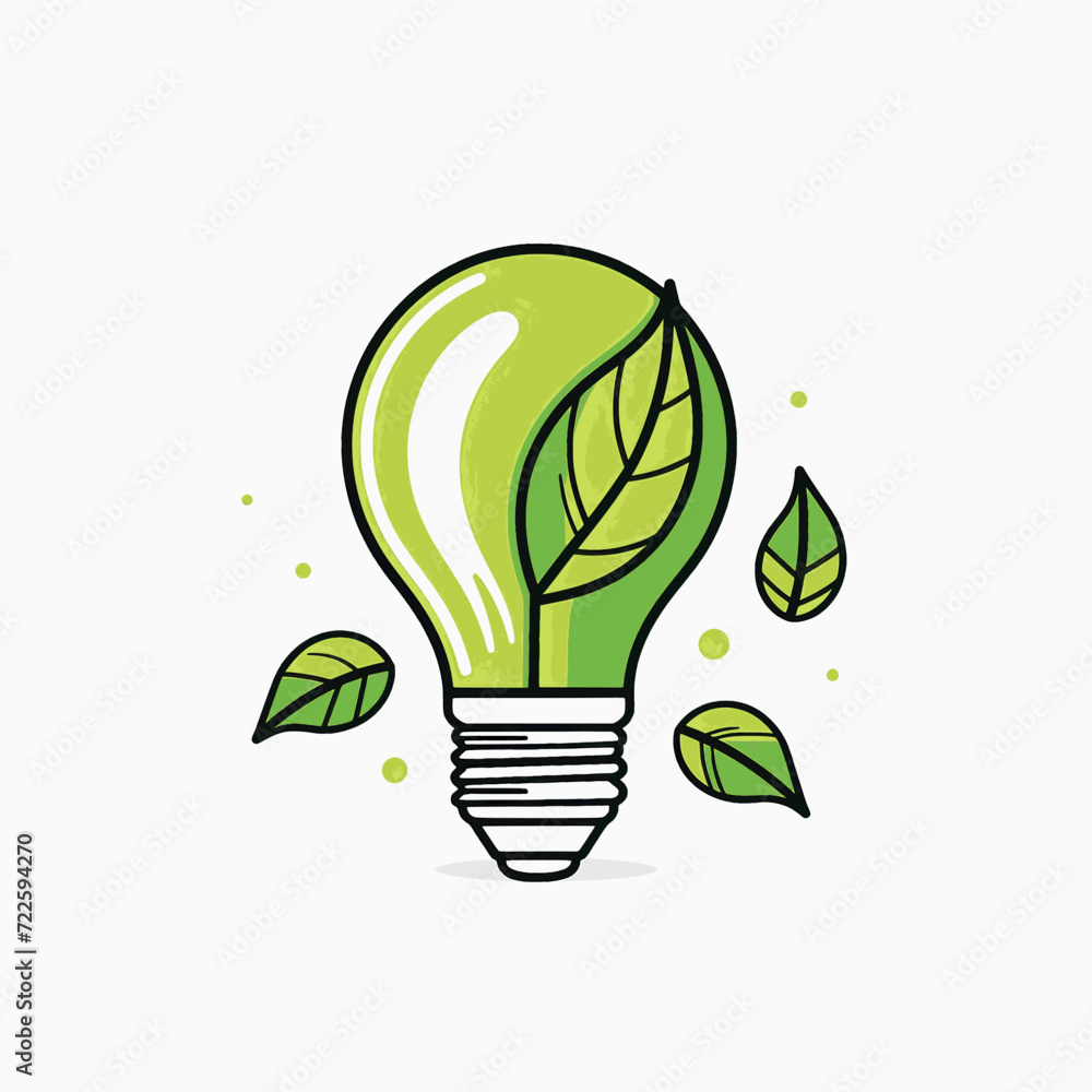 Green Energy Concept: Environmentally Friendly Light Illustration Green Energy Concept: Environmentally Friendly Light Illustration