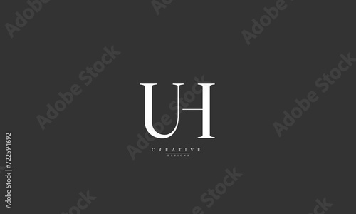 Alphabet letters Initials Monogram logo UH HU U H photo