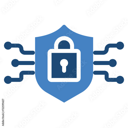 Cybersecurity Solid Color Icon Design Vector