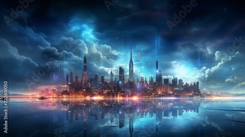 "Futuristic Metropolis: Cityscapes Illuminated by Neon Dreams © Paul