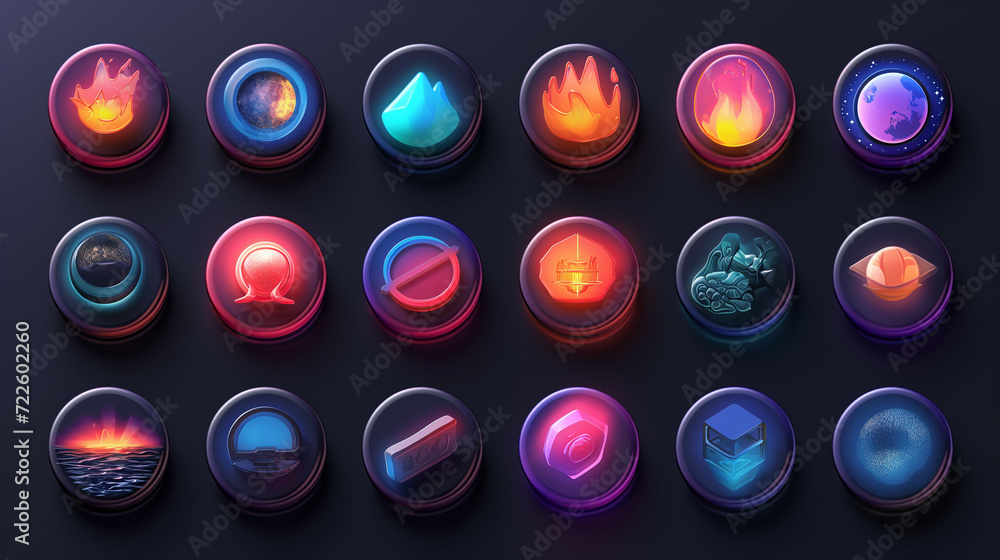 Assorted Buttons on Black Surface Assorted Buttons on Black Surface