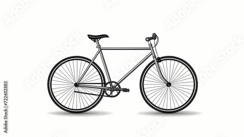 Minimalist black and white line drawing of a bicycle, showcasing the simplicity and elegance of classic bike design