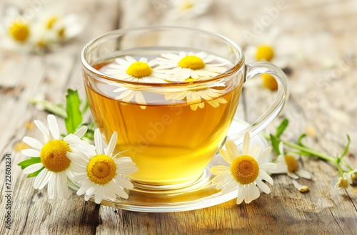 Herbal tranquility chamomile tea infusion