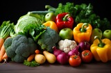 Abundance of fresh colorful vegetables