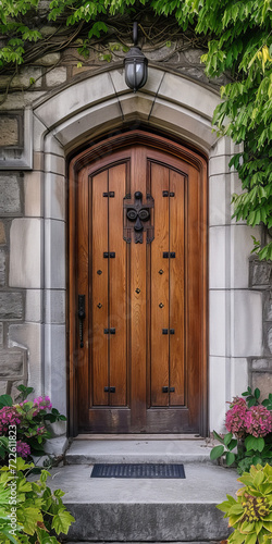Classic Tudor Wooden Door with Panels 