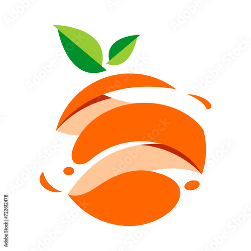 Orange Fruit Vector Logo Design Template