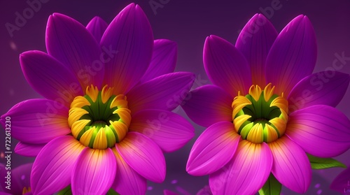 Colorful dahlia glowing flower floral Clipart  high quality resolution  beautiful flowers  3d  design.