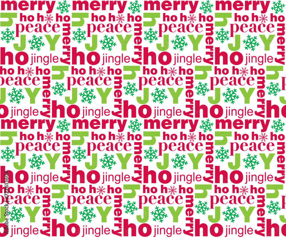 Seamless Christmas Wordings On White Background Seamless Christmas Wordings On White Background