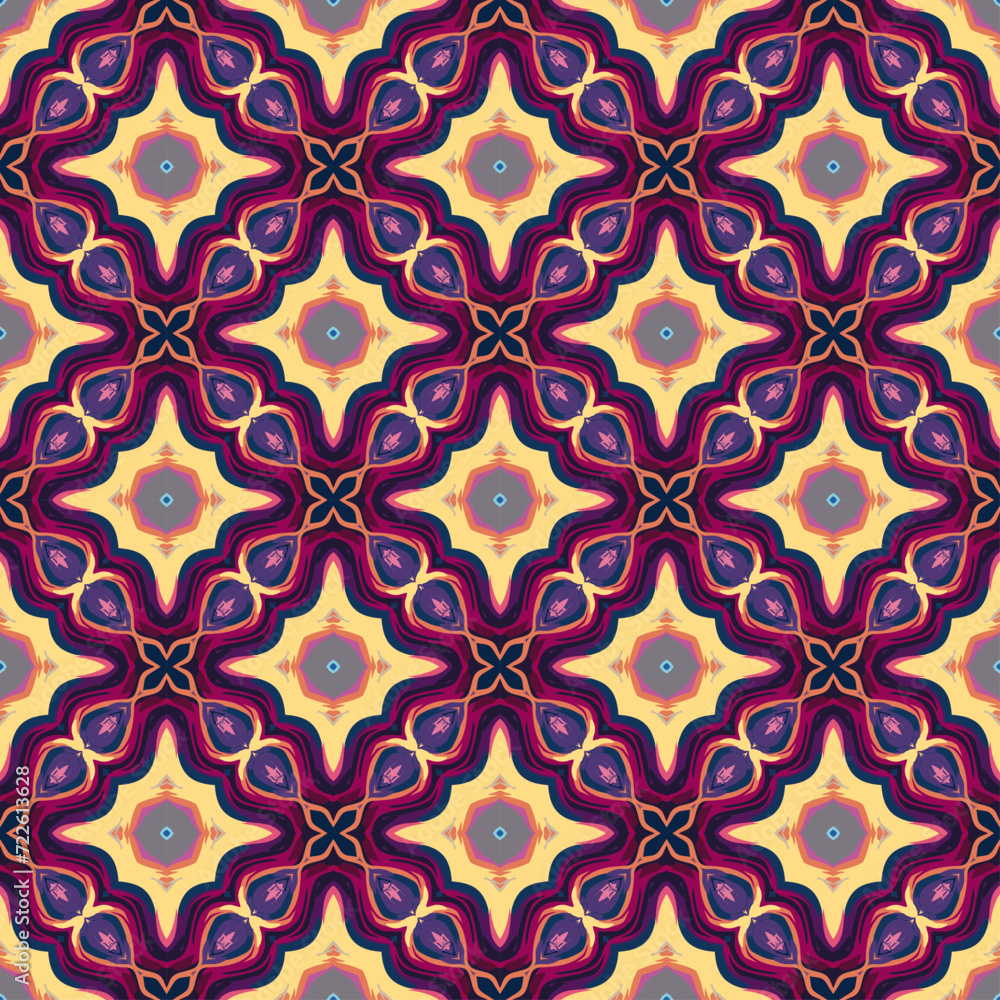 simple abstract batik indian block floral vector