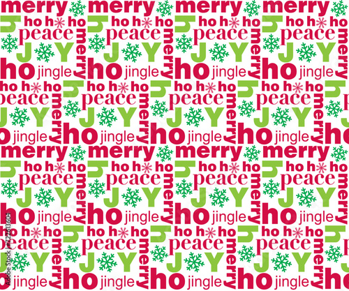 Seamless Christmas Wordings On White Background