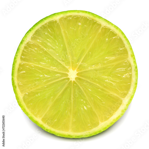 Lime fruit half isolated on white background