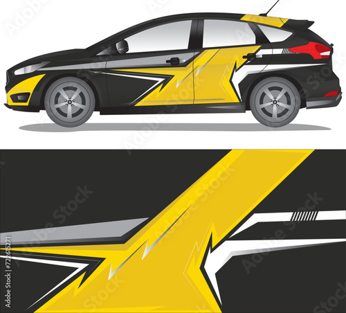 Car wrap decal vector illustration