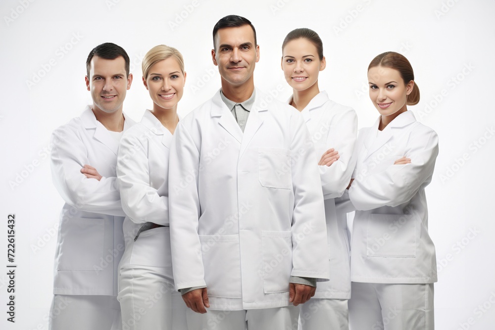 Group of dentist smiling while standing in dental clinic. Portrait of confident young dentist working. Generative AI. Group of dentist smiling while standing in dental clinic. Portrait of confident young dentist working. Generative AI.