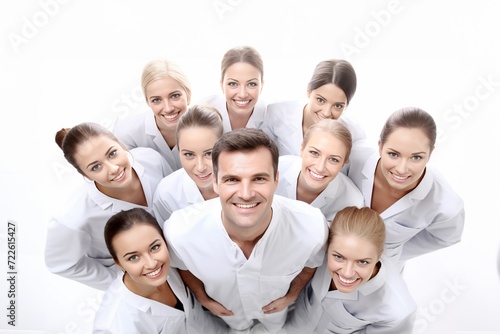 Group of dentist smiling while standing in dental clinic. Portrait of confident young dentist working. Generative AI. © Surachetsh