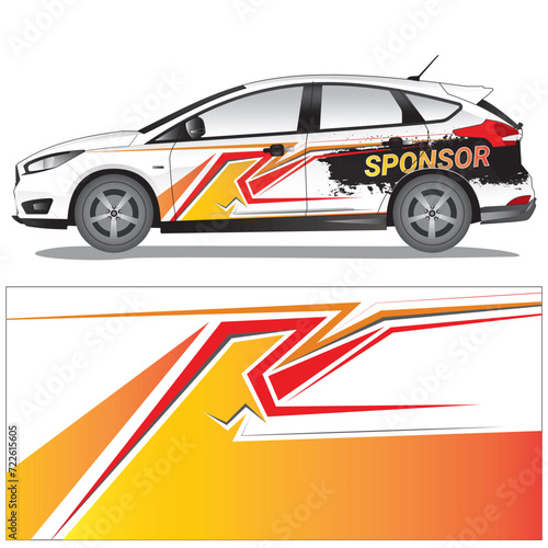 Car wrap decal vector illustration