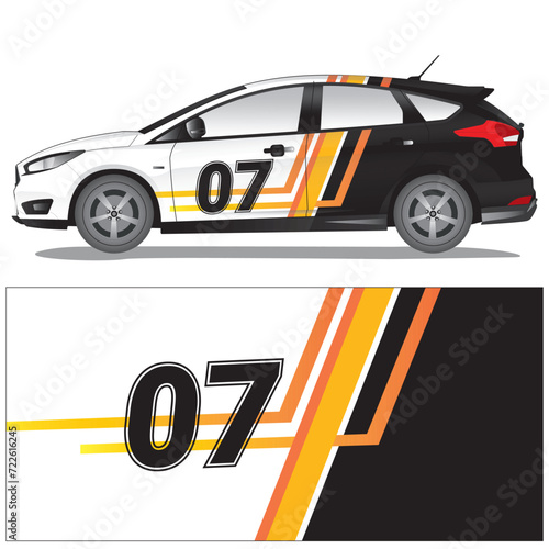 Car wrap decal vector illustration