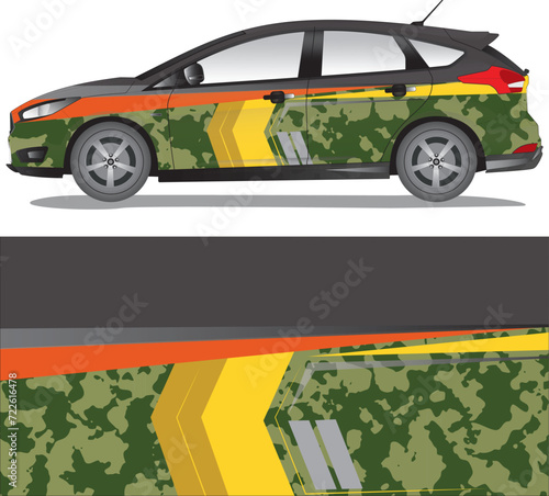 Car wrap decal vector illustration