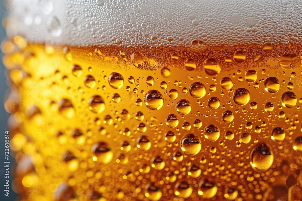 An inviting glass of golden wheat beer, bubbling with refreshing fluid and hints of alcohol, sits atop a bar counter, tempting the viewer with thoughts of relaxation and indulgence An inviting glass of golden wheat beer, bubbling with refreshing fluid and hints of alcohol, sits atop a bar counter, tempting the viewer with thoughts of relaxation and indulgence