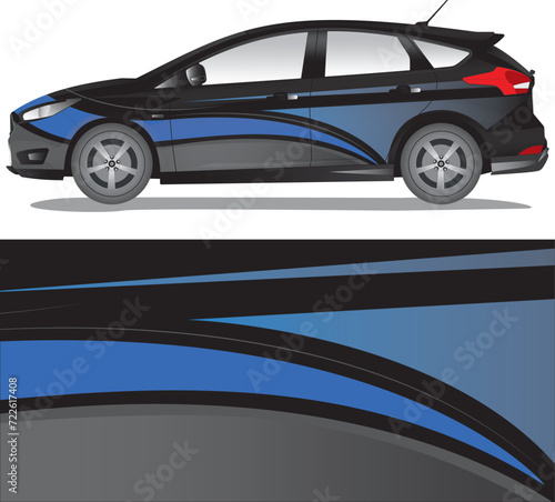 Car wrap decal vector illustration