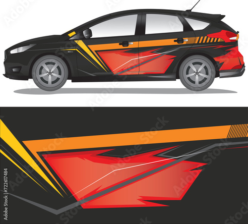 Car wrap decal vector illustration