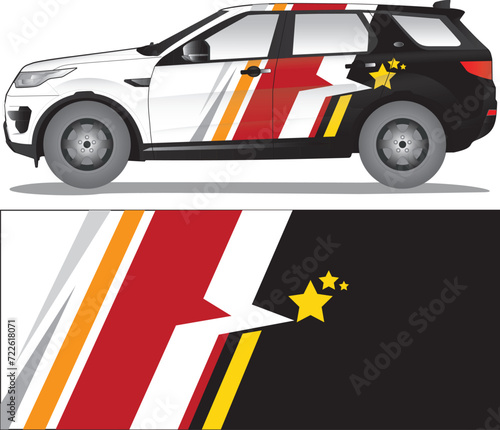 Car wrap decal vector illustration