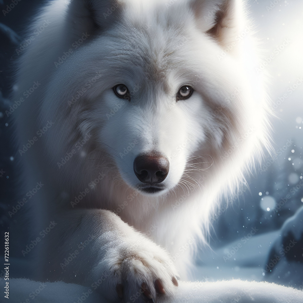 Obraz premium wolf white