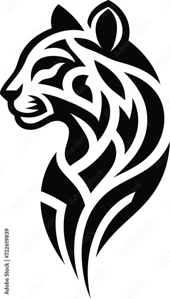 modern tribal tattoo cheetah, abstract line art of cats and big cats, minimalist contour. Vector modern tribal tattoo cheetah, abstract line art of cats and big cats, minimalist contour. Vector