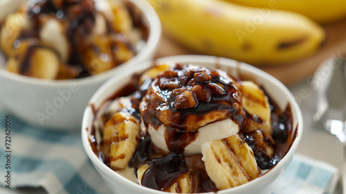 banana brownie ice cream with chocolate topping