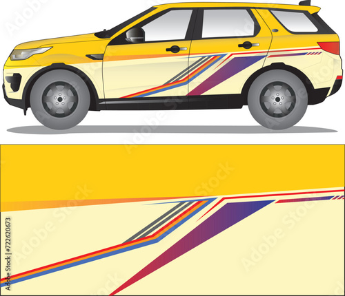 Car wrap decal vector illustration