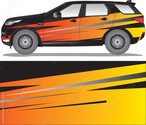 Car wrap decal vector illustration