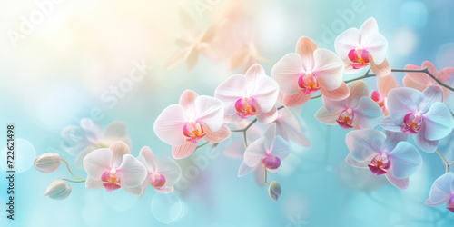 Exotic Floral Beauty: Orchid Blossom, Nature's Decorative Gift on a Vibrant Background