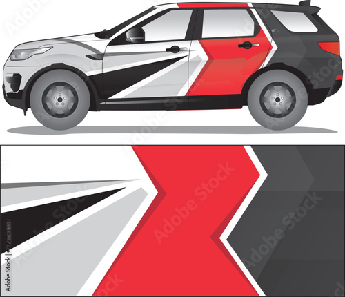 Car wrap decal vector illustration