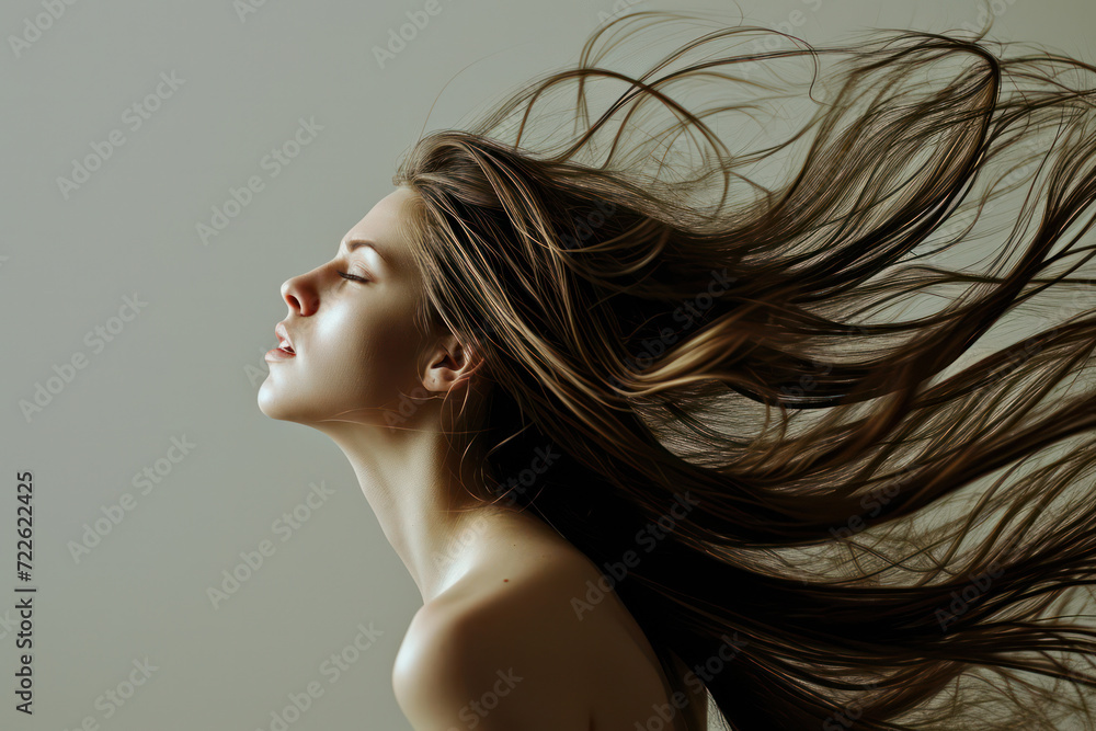 Long-haired Beauty: A Stunning Portrait of a Young Woman with Flawless Skin and Sensual Charm, exuding Elegance and Glamour in a Clean, Studio Setting Long-haired Beauty: A Stunning Portrait of a Young Woman with Flawless Skin and Sensual Charm, exuding Elegance and Glamour in a Clean, Studio Setting