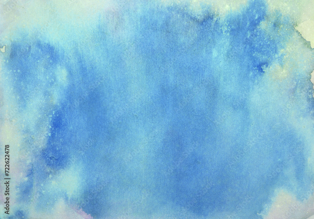 watercolor blue asian ink abstract hand drawn texture.