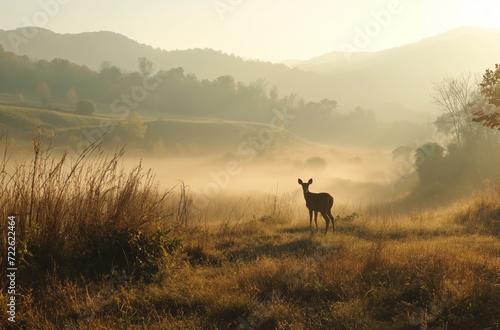 Deer Standing in Middle of Field