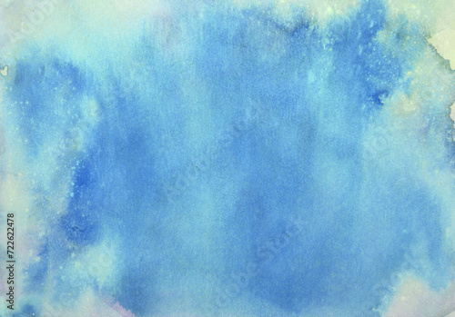 watercolor blue asian ink abstract hand drawn texture. © atichat