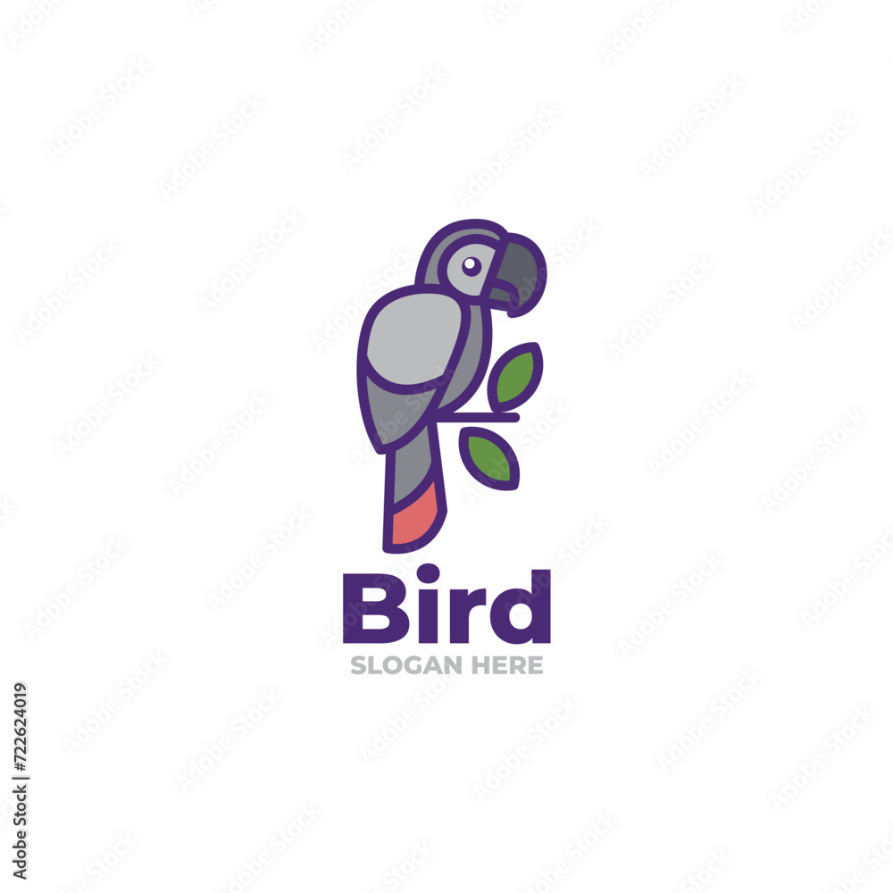 Obraz premium modern fun bird logo vector
