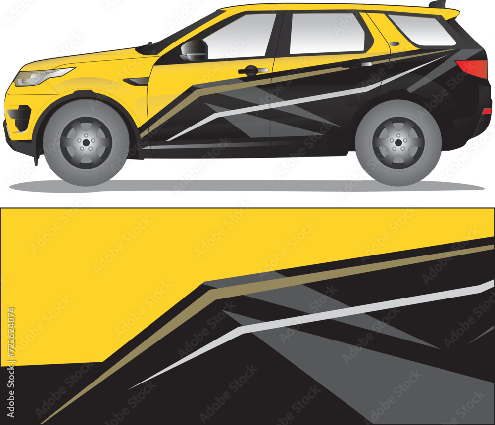 Car wrap decal vector illustration Car wrap decal vector illustration
