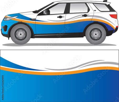 Car wrap decal vector illustration