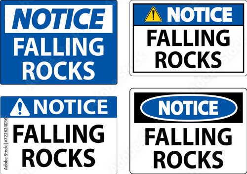 Notice Sign, Falling Rocks