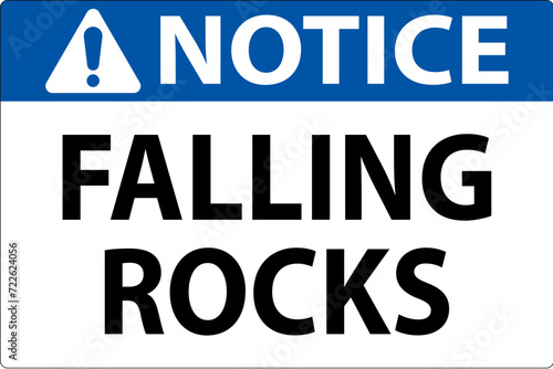 Notice Sign, Falling Rocks