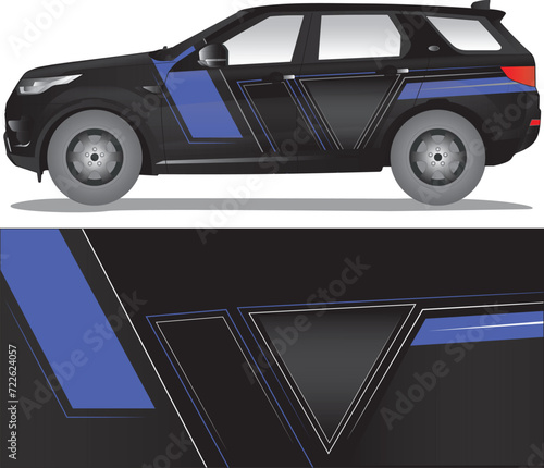 Car wrap decal vector illustration