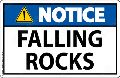 Notice Sign, Falling Rocks